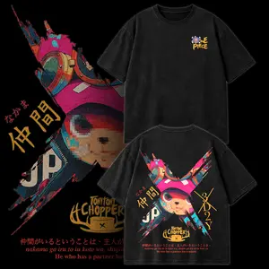 One Piece Anime Graphic Tee, Straw Hat Doctor Shirt, Acid Washed Vintage Retro Anime Streetwear T Shirt, Japanese Manga Graphic Tee, Oversized Washed Black Anime Fan Gift, Kawaii Anime Streetwear Tee, Cool Otaku Shirt for Men Women