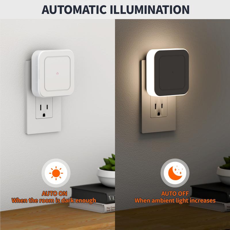 Night Light, Night Lights Plug into Wall 4-Pack, Dusk to Dawn Nightlight, Plug in Night Light Led Night Lights for Bedroom, Bathroom, Hallway Warm White Home Lighting