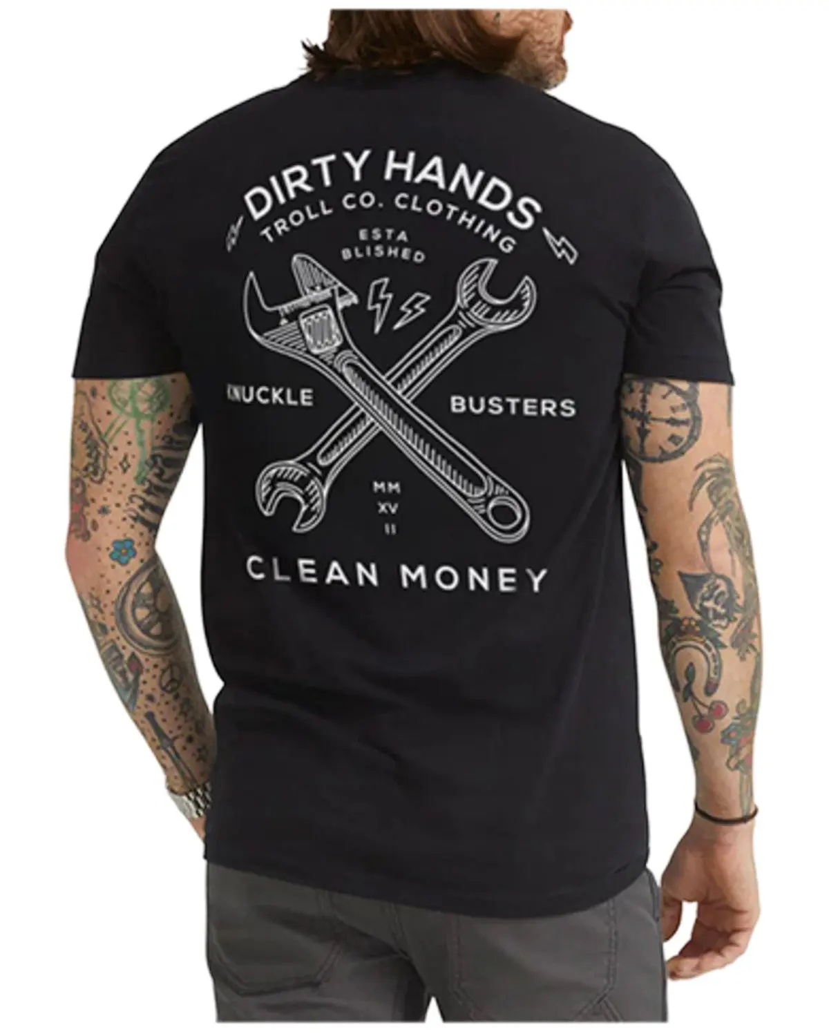 Troll Co Men's Men'S Twisting Wrenches Short Sleeve Graphic T-Shirt - Tc0142-Blk