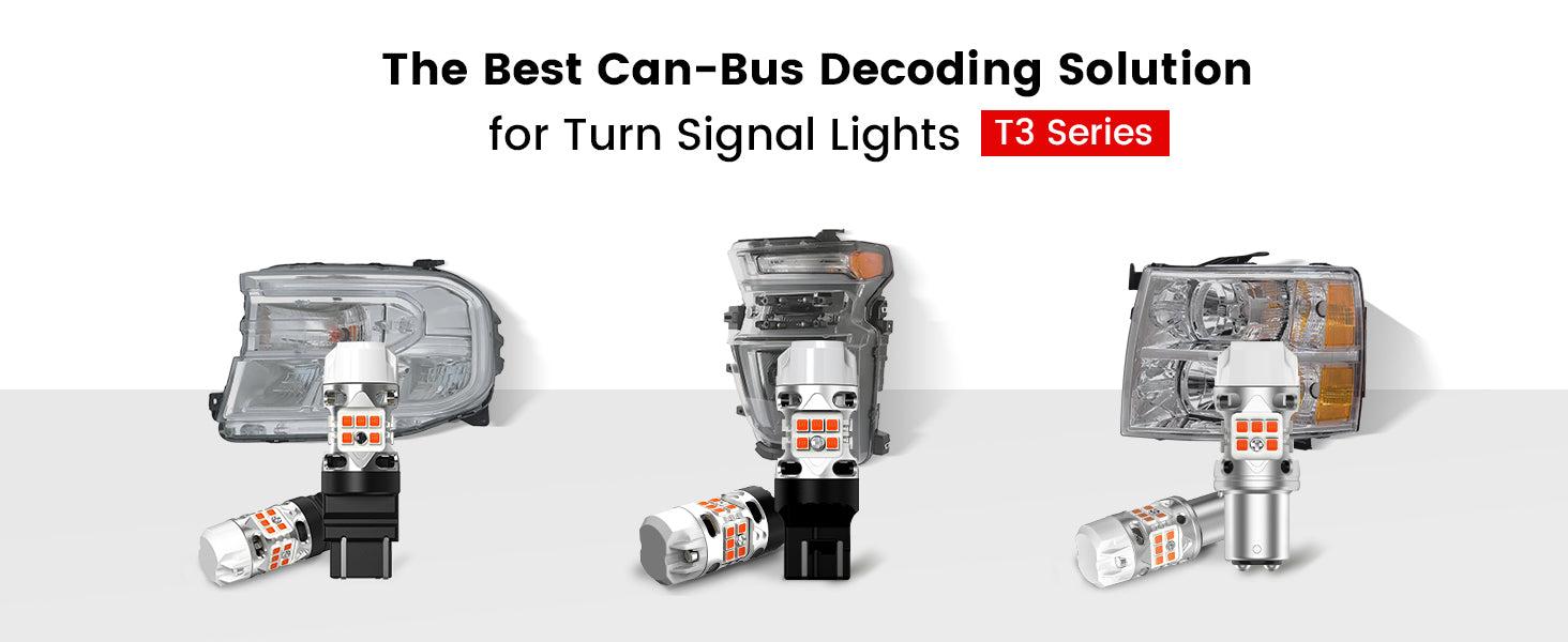 Lasfit 3157 4157 LED Turn Signal Bulbs CanBus-Ready Switchback | T3 Series,2 PCS