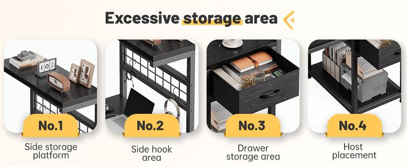 【Cost-effectiveness】Raybee 48'' Gaming Desk with Drawer,Computer desk with LED Lights & 3AC Power Cord & Outlets,Home Office Desks with Monitor Stand,Side Shelf,Metal Frame 【Cost-effectiveness】Raybee 48'' Gaming Desk with Drawer,Computer desk with LED Lights & 3AC Power Cord & Outlets,Home Office Desks with Monitor Stand,Side Shelf,Metal Frame