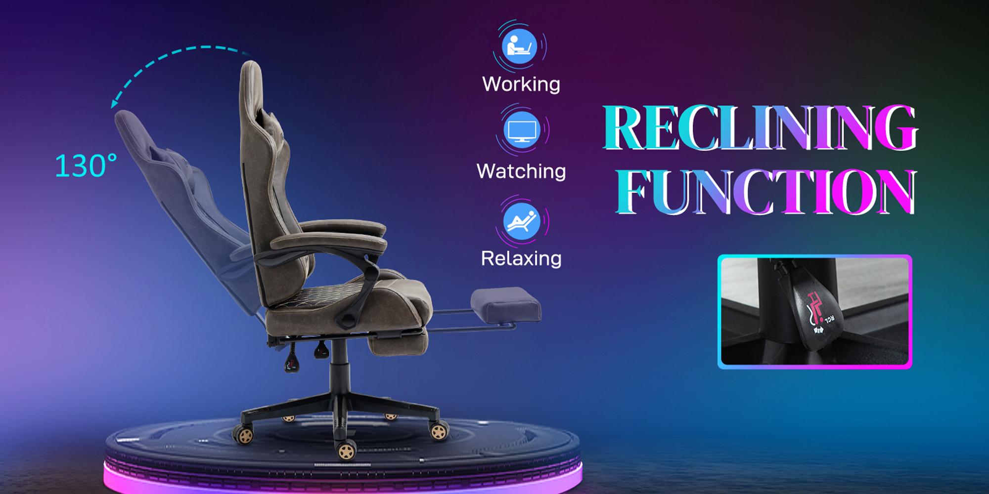 Vinsetto High Back PU Leather Gaming Chair, Racing Computer Chair with Swivel Wheels, Footrest, Headrest, Lumbar Support