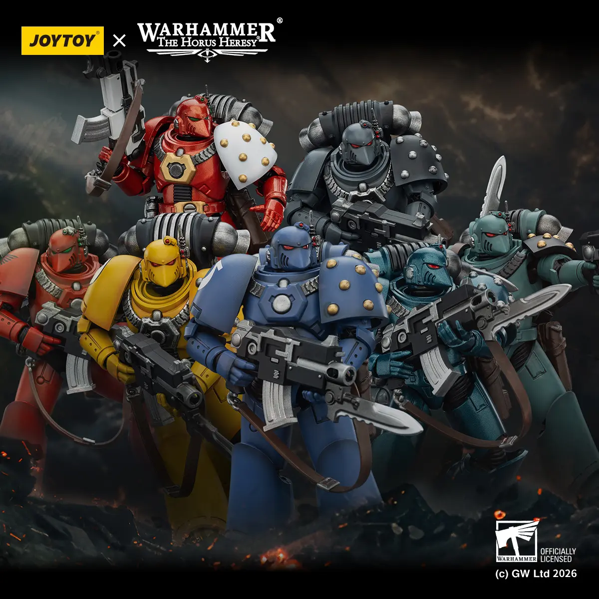 JOYTOY Warhammer The Horus Heresy 1/18 Scale MKVI Tactical Legionary Action Figure Set, 7PCS Gaming Collectibles, Classic Toy for 12+ Years Old Collectors, Birthday Gift
