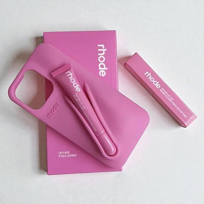 Rhode Phone Case Bundle with Lip Tint (And Bonus Gift) - Viral 3D Silicone Holder - Full Set for iPhone 11 - 17 Pro Max