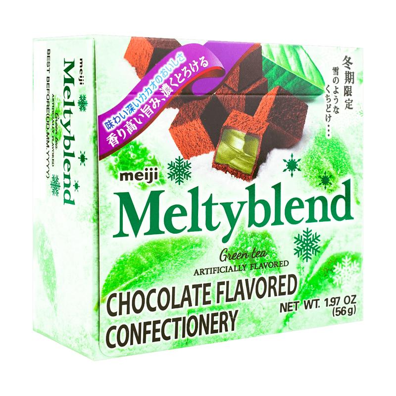 MEIJI MELTYBLEND Matcha Truffle Chocolate 53g - Japanese Creamy White Chocolate with Rich Matcha Filling, Perfect Snack for Tea Time