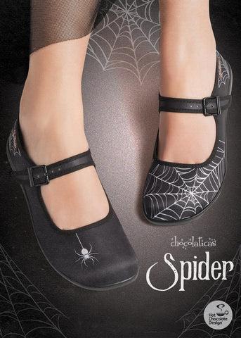 Hot Chocolate Design Spider Women's Mary Jane Flat, Adjustable Buckle-Strap, Cushioned Inner Sole with Arch Support and Non-Marking Rubber Sole