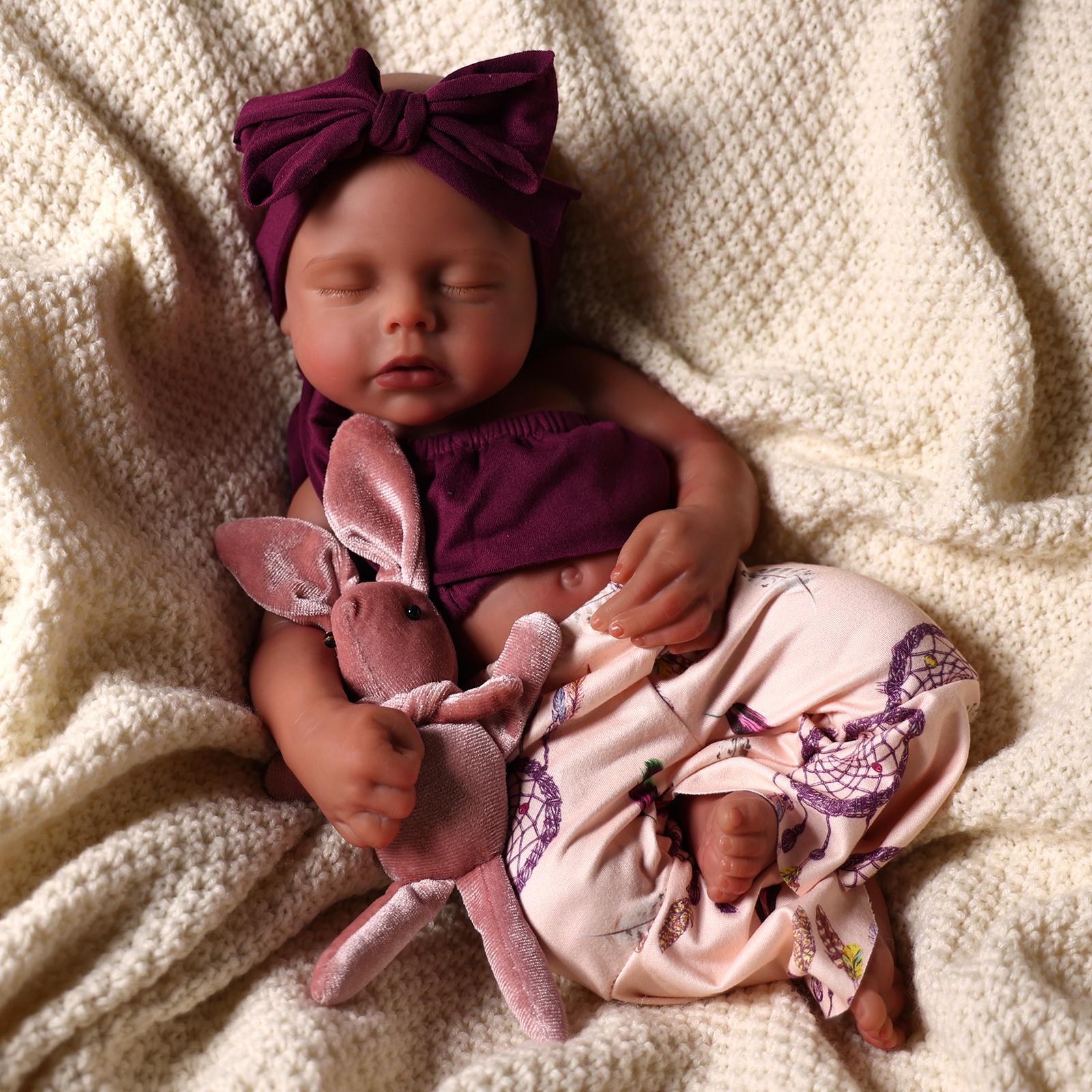 BABESIDE Lifelike Realistic Silicone skin tone Baby Doll Girl 12/16 Inch Reborn Doll with Painted Hair Perfect Companion for Children Parents & Collectors