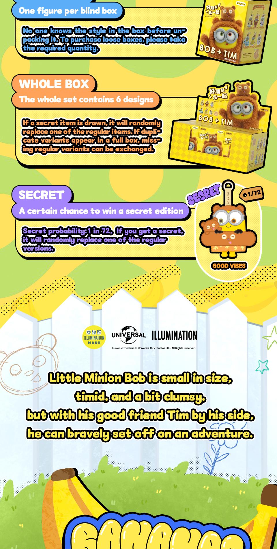 52TOYS Bob & Tim – Best Buddies Forever Series Vinyl Plush Keychain Blind Box Kawaii Creative Gift Room Decor Desktop Decoration Gift for  Birthday Party