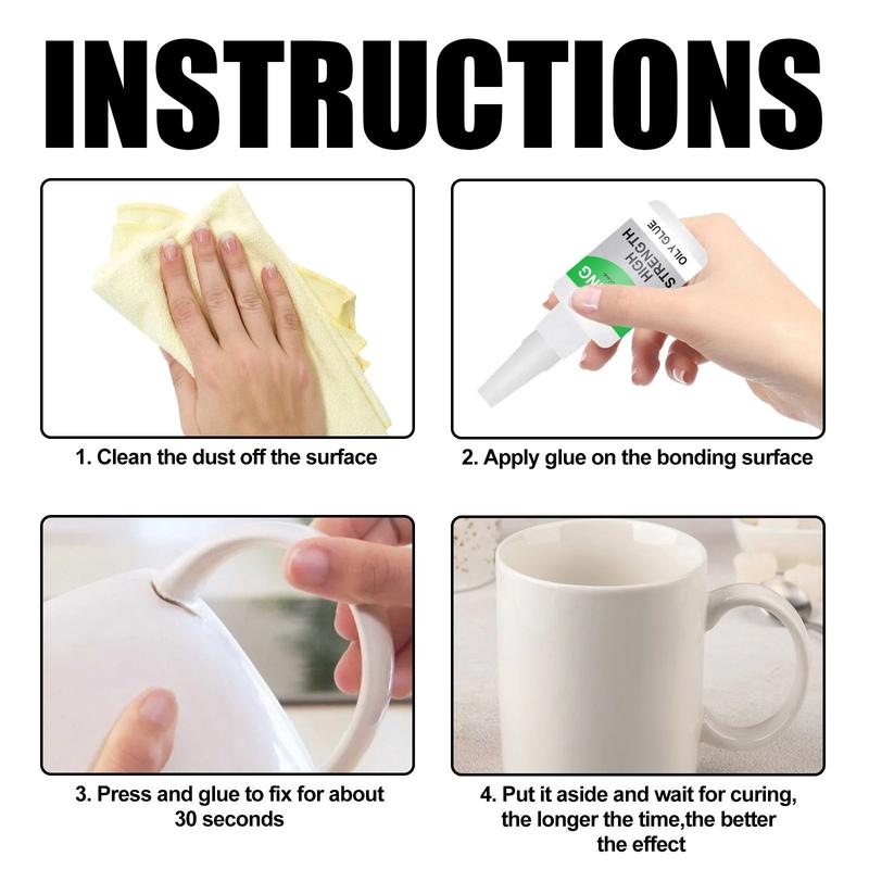 4PCS Multifunctional adhesive glue, specially formulated for wood, glass, and ceramics; transparent, fast-drying, waterproof, and all-purpose.