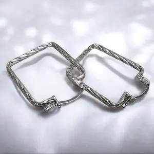 Square Hoop Earrings silver 925
