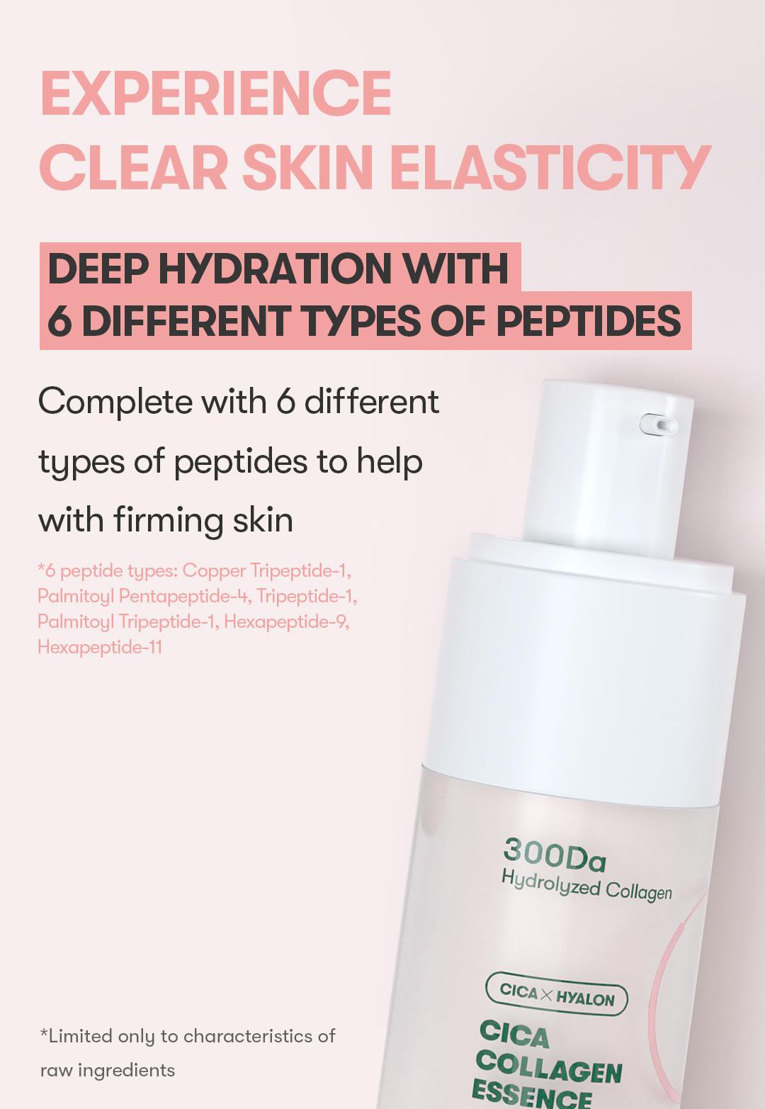 [VT Official] CICA COLLAGEN ESSENCE,  Soothing Elasticity, Superior Absorption, Power Ingredients, Peptide Boost,  Low Molecular size Collagen, Plump Care