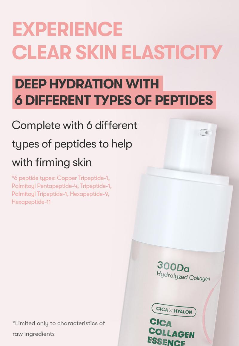 [VT Official] CICA COLLAGEN ESSENCE,  Soothing Elasticity, Superior Absorption, Power Ingredients, Peptide Boost,  Low Molecular size Collagen, Plump Care