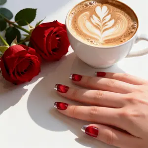 Cat Eye French Tips Twin Sets Press On Nails Collection Reusable Elegant Artificial Nails for Women Daily Wearing Nails Gentle Glossy