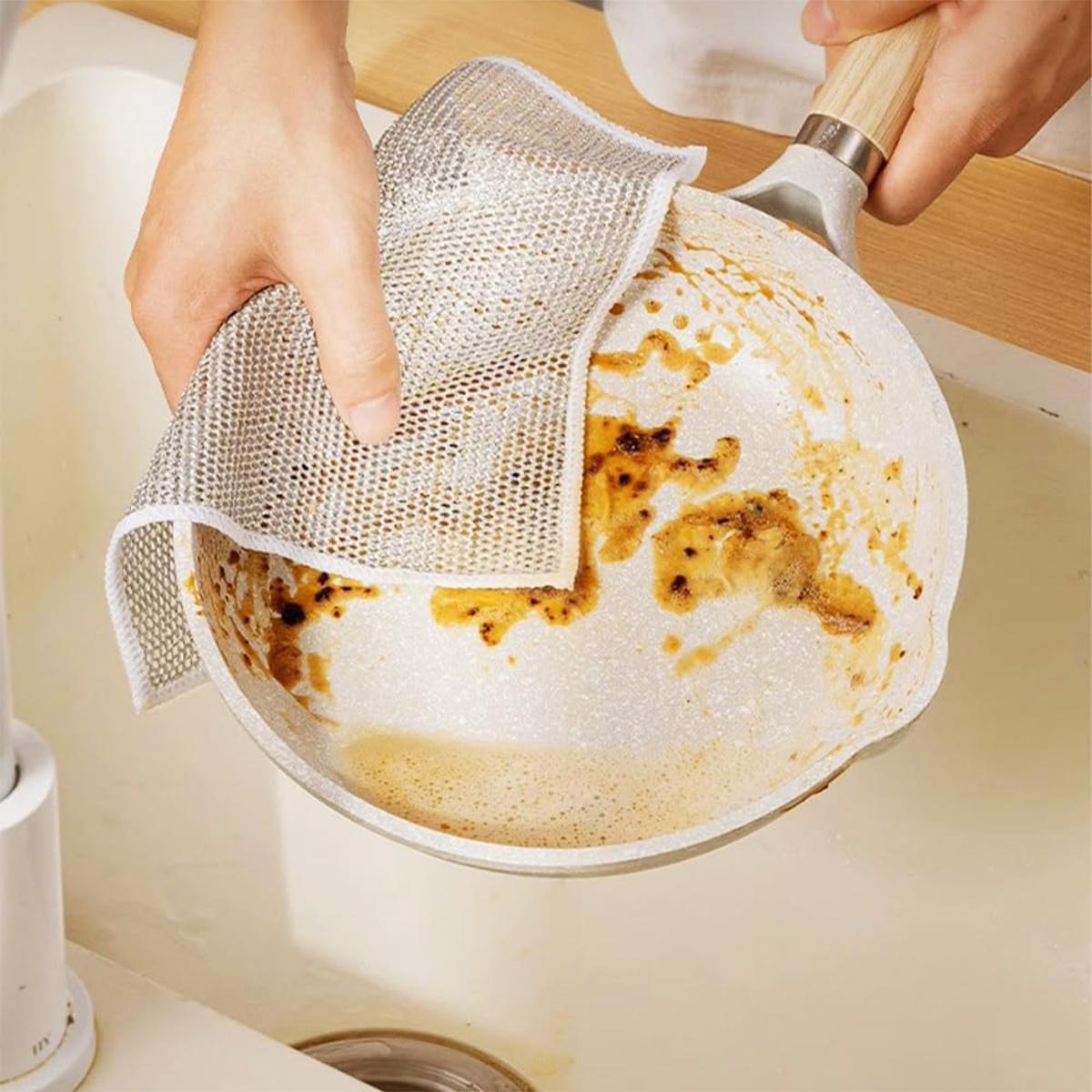 12 Pcs New Upgrade Steel Wire Dishcloth,Non Scratch Wire Dishcloth for Wet and Dry Use,Powerful Cleaning Non-Scratch Wire Dishcloth Rag for Cookware, Sinks, Dishes, Stove Tops