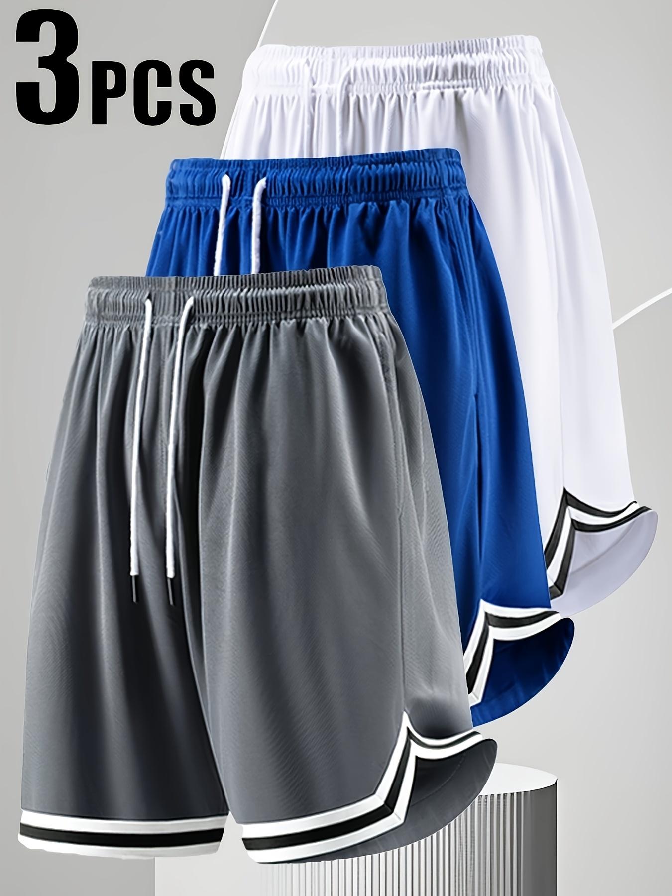 Men’s three-piece shorts set, comfortable and breathable, casual design, solid color, regular fit, drawstring waist, suitable for sports and everyday wear