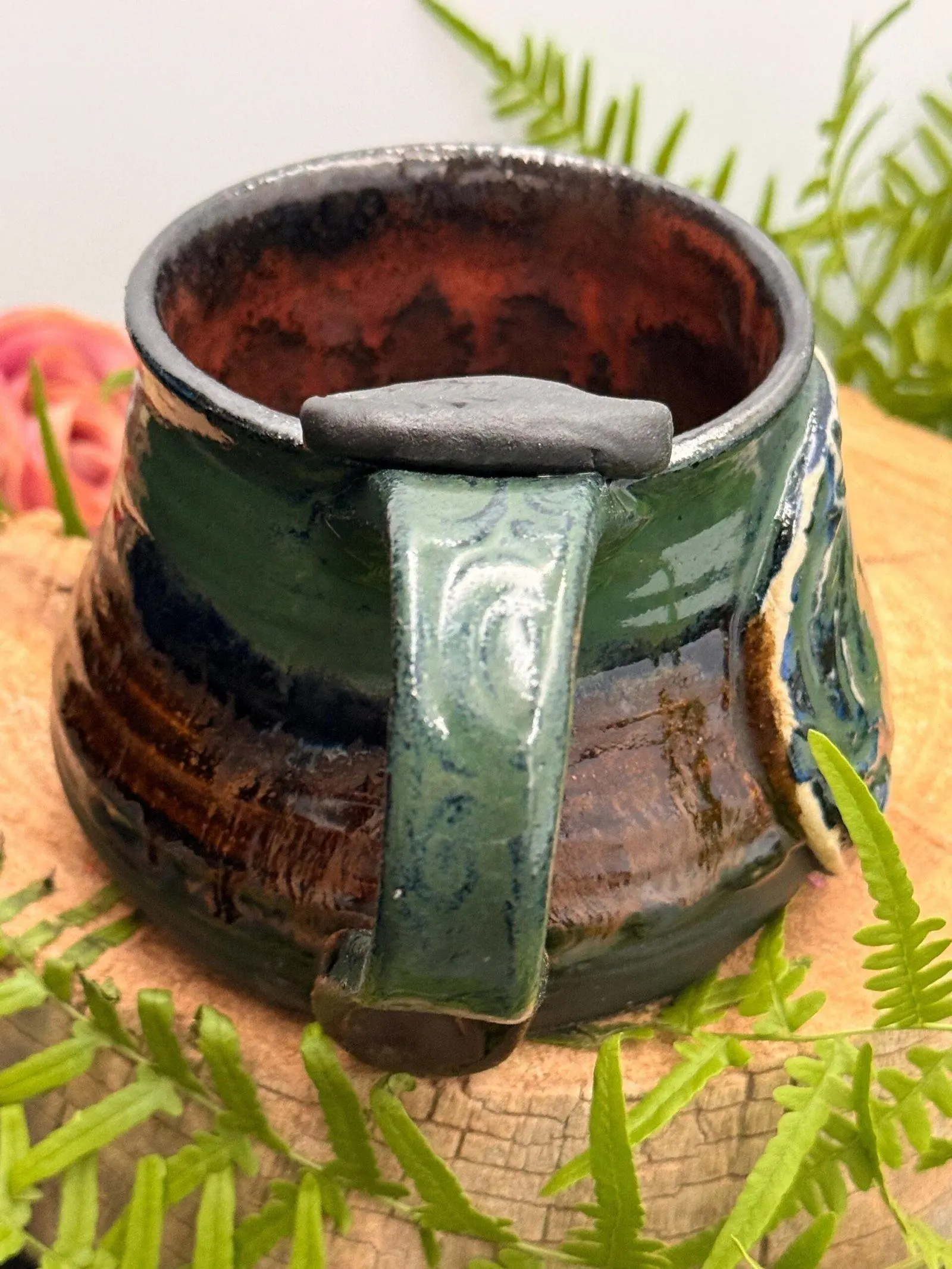 Handmade Ceramic Dragon Drink Stein - 16 oz Reusable Washable Pottery Coffee Mug (Collectible Art Piece)