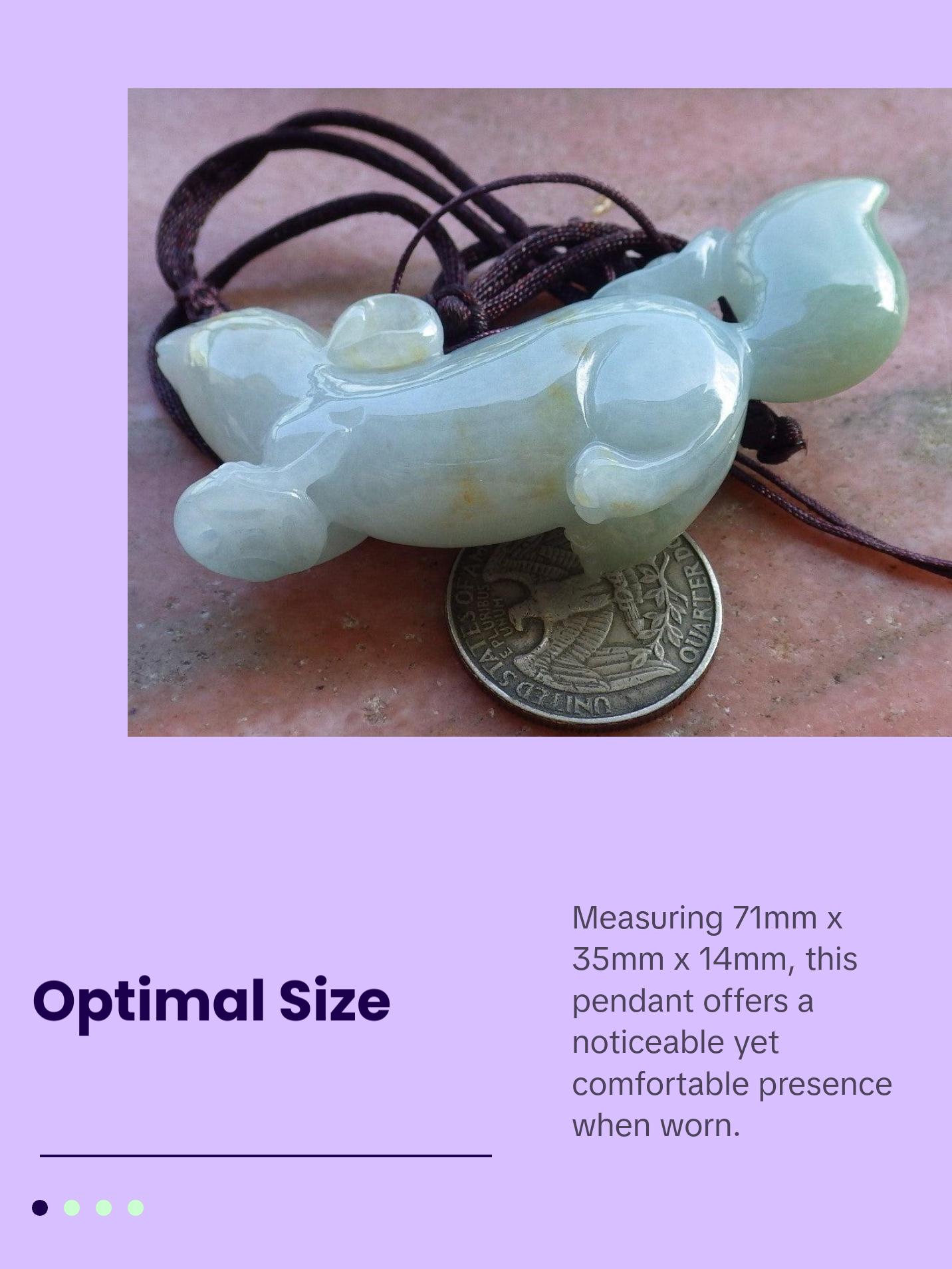 Certified Hand Carved Green Red Natural Burma A Jade Jadeite Suirrel Pendant Necklace