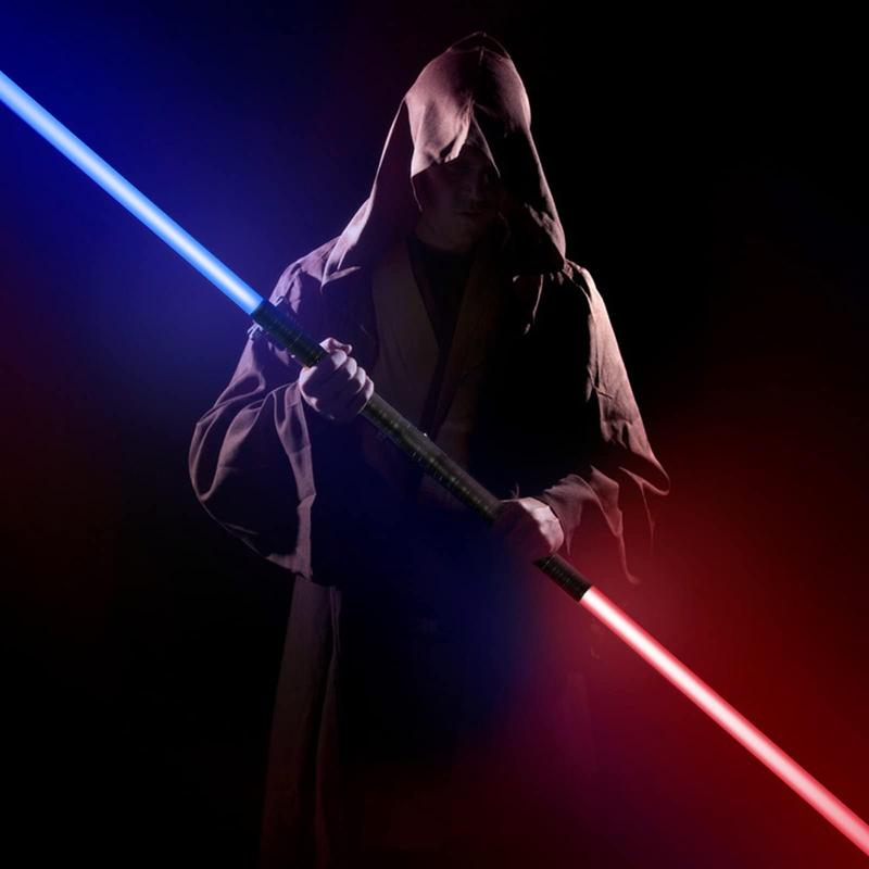 2-in-1 Double Edged Lightsaber, Toys more suitable for Kids 15 RGB Color Changing LED Lightsaber, USB Rechargeable Toy Lightsaber for Party, Christmas Gifts Multifunction