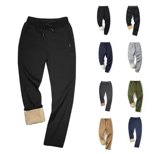 Gihuo Men's Winter Warm Fleece Pants Sherpa Lined Cuffed Jogger Sweatpants for Everyday Wear & Streetwear Gifts - Ideal