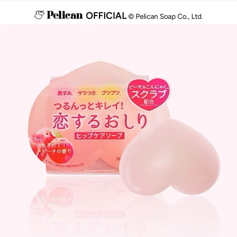 Pelican Japanese Peach Soap Bar | Gentle Exfoliating Body Soap for Smooth Skin (Hip Care) | Official Partner