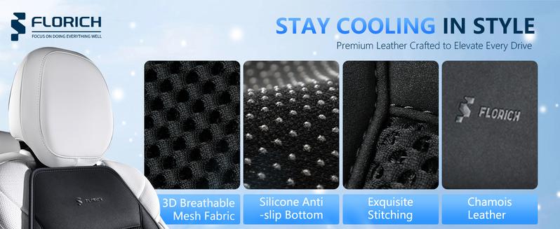 Florich 12V/24V Cooling Car Seat Cushion - Ice Cooling Gel Pad w/ 3 Speed Fans - Universal Fit for Car/Truck/SUV - Summer Cooler Seat Cover - Ventilated Back Support - (Black Cushion and Back Cushion) Florich 12V/24V Cooling Car Seat Cushion - Ice Cooling Gel Pad w/ 3 Speed Fans - Universal Fit for Car/Truck/SUV - Summer Cooler Seat Cover - Ventilated Back Support - (Black Cushion and Back Cushion)