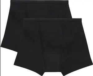 Hanes Women's Comfort, Period. Briefs, Super Leak Post-Partum & Period Underwear, 3-Pack, 2-pack Boxer Briefs, Black/Black, Size S