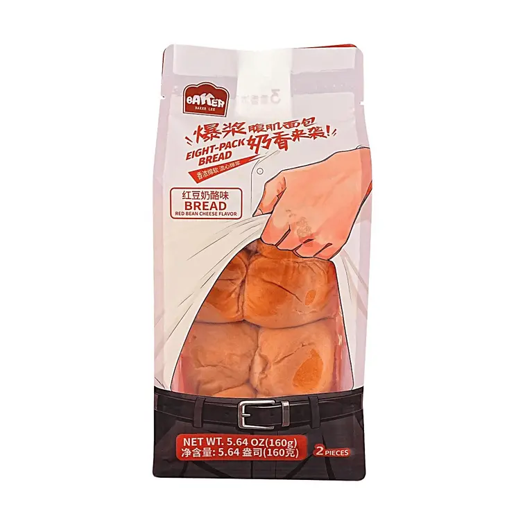 BAKER LEE Viral Abs Bread, Molten Red Bean & Cream Cheese Lava Filling, Soft Breakfast Snack 5.64oz