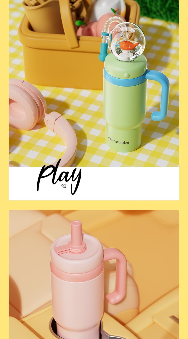【COMOBEBE】24oz Stainless Steel Whale Fountain Tumbler – Spill-Proof, Dual Lids, Durable Handle, Dishwasher Safe, Cute and Fun for Kids & Adults 【COMOBEBE】24oz Stainless Steel Whale Fountain Tumbler – Spill-Proof, Dual Lids, Durable Handle, Dishwasher Safe, Cute and Fun for Kids & Adults