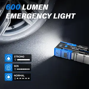 LUPUAUTO 12V Portable Car Battery Jump Starter with Smart Clamps, LED Light and USB Fast Charging Function