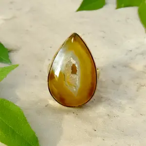 Agate Statement Ring, Unique Jewelry/SZ.5