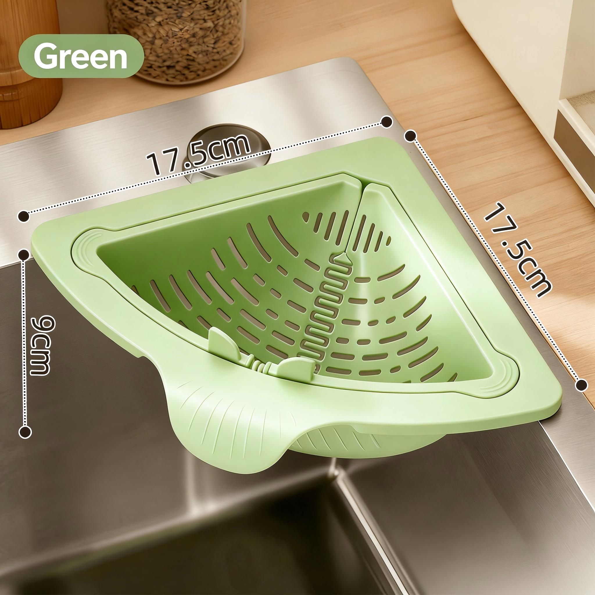 Triangle Drain Basket Kitchen Filter Net Durable Triangle Design Perfect for Draining Produce Utensils Food Colander Kitchenware 2 Counts Triangular Draining Basket Versatile Use