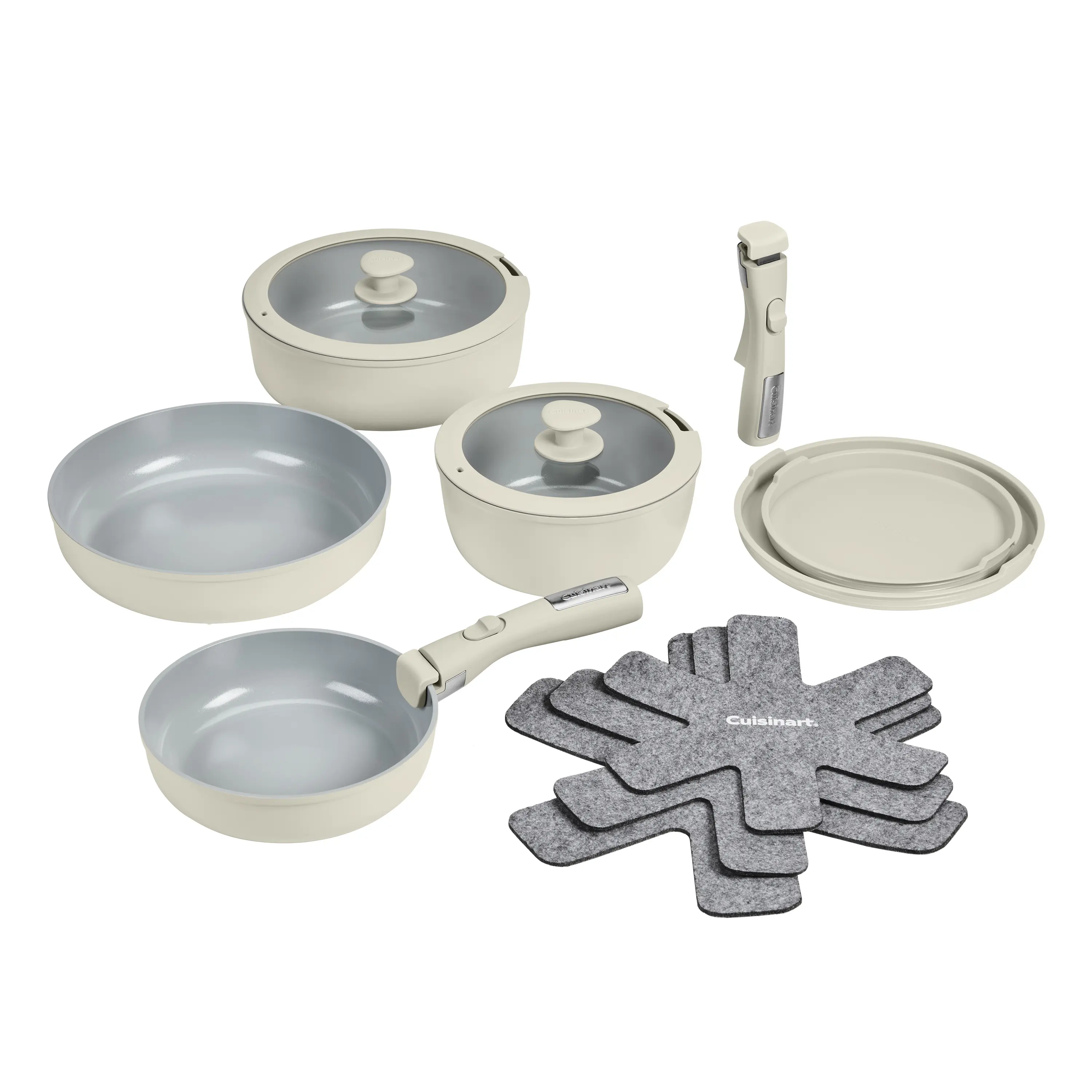 CUISINART 13pc ClickSmart Detachable Handle Nonstick Ceramic Cookware Set