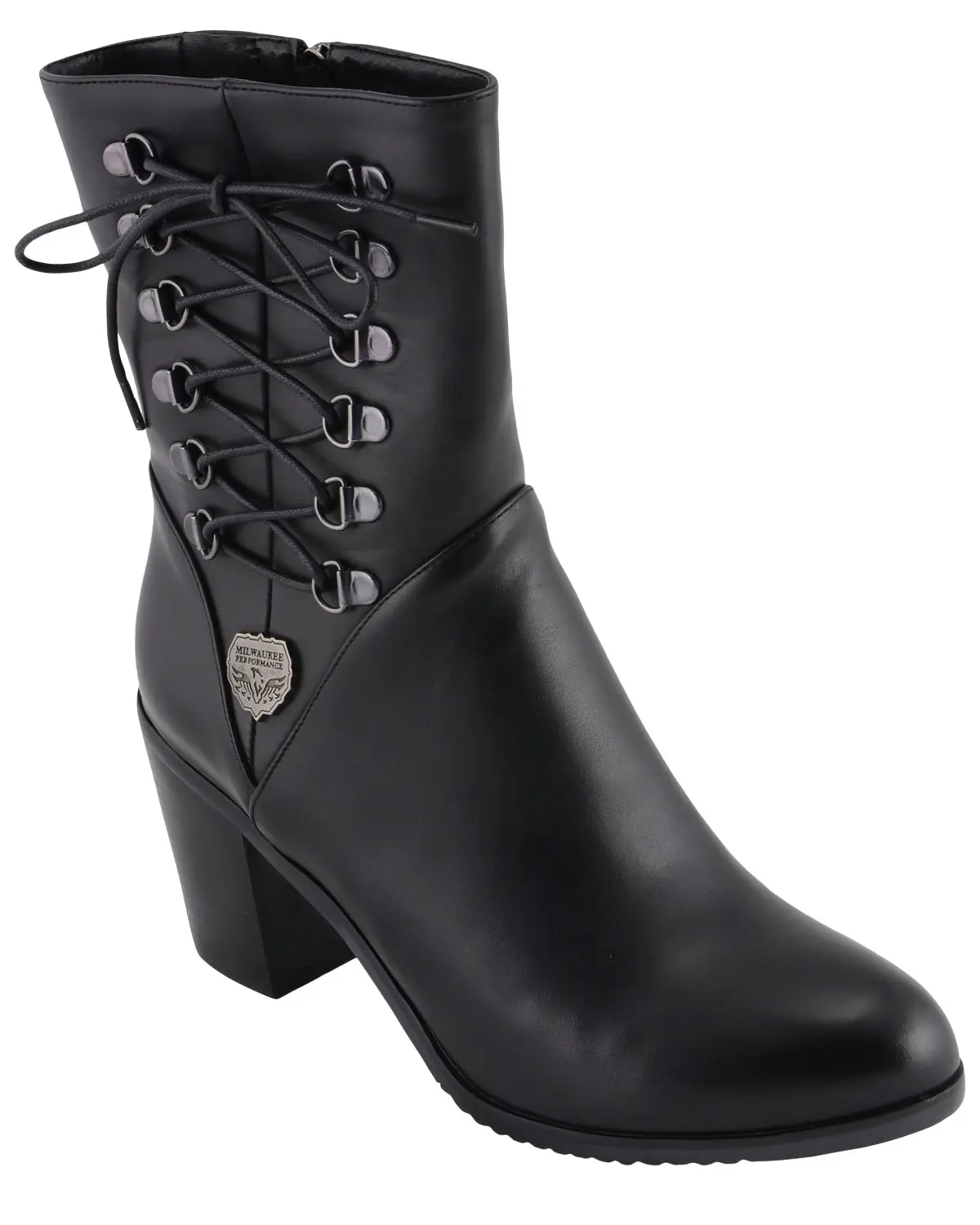 Milwaukee Leather Women's Women'S Laced Side Riding Boot Round Toe - Mbl9436