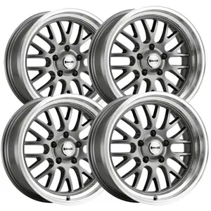 (Set of 4) Staggered-Ridler 607 20x8.5,20x10 5x4.75" +0mm Grey Wheels Rims
