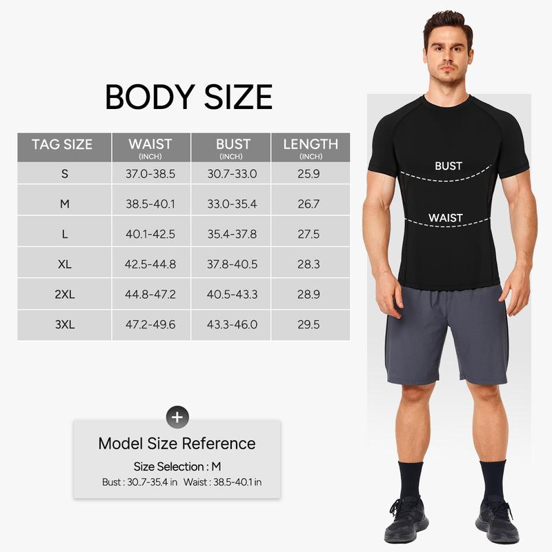 Men’s Short Sleeve Compression Shirt with Breathable Mesh Panels at Underarms and Back – Lightweight Stretch Athletic Performance T-Shirt for Gym, Training, Running and Daily Active Wear