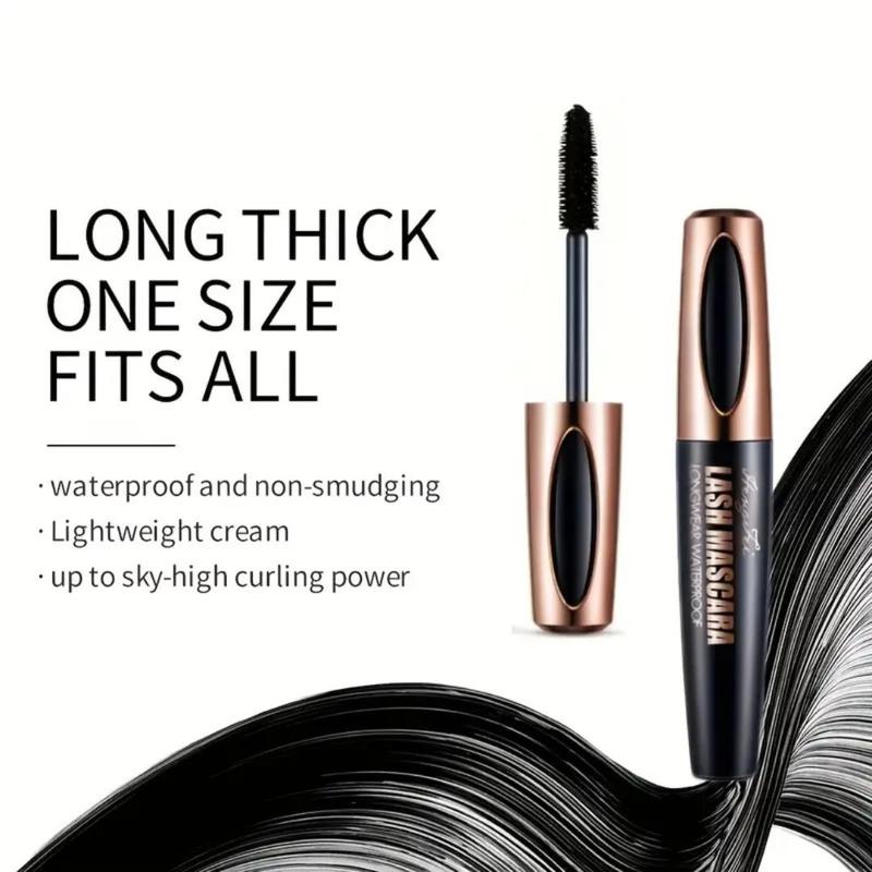 4D Waterproof Long-Lasting Mascara, Quick-Drying Eyelash Extensions Mascara, Natural Curling & Volumizing Mascara Stick, Smudge-Proof