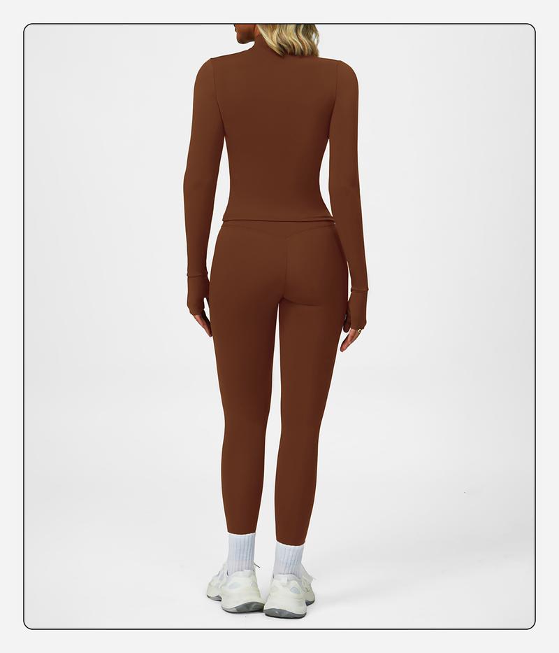 MFVIM Women's Fitness  3-Piece High-Waisted Leggings Top Jacket Gym Yoga Elastic Sports Bra  activewear halter top Set Workout Running Clothes Spring Sportswear Summer Sportswear Sporty Style Outfits