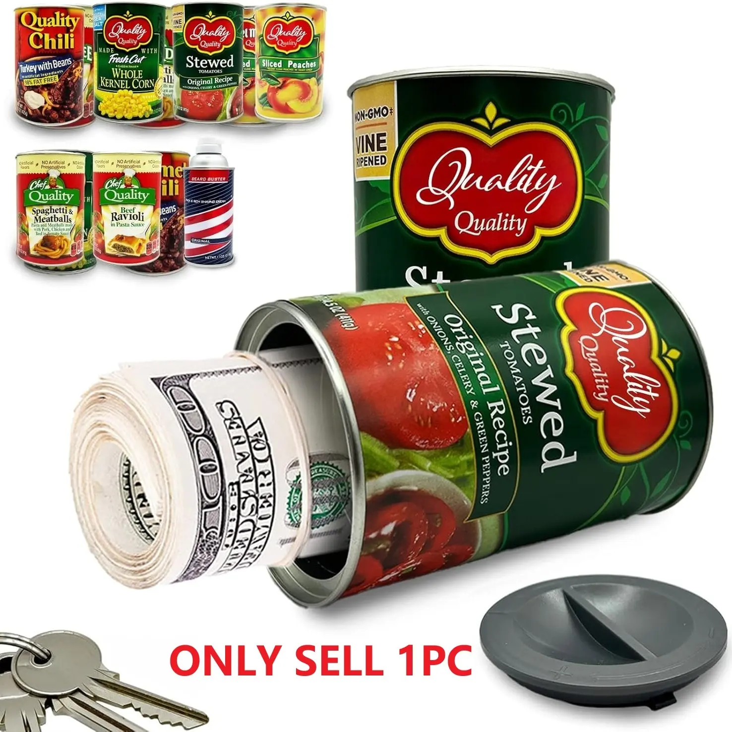 Food Can Safe, 1pc Hidden Safe Compartment Diversion Safe, Secret Stash Hiding Container, Kitchen Cupboard Hide Cash Hidden Container, Hidden Safebox, Vault Safe Box, Money Safe Box