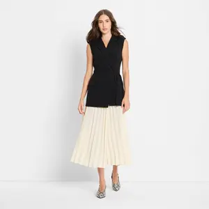 Women's Pleated Midi A-Line Dress - Future Collective