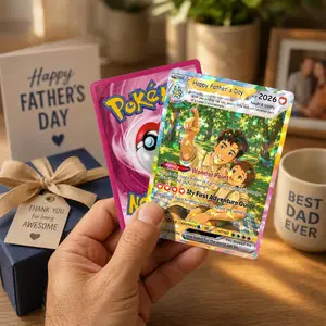 Personalized Poke Card From Photo, Personalized Anime Trading Card from Photo, Father's Day Holo Card, Birthday Anniversary Gift