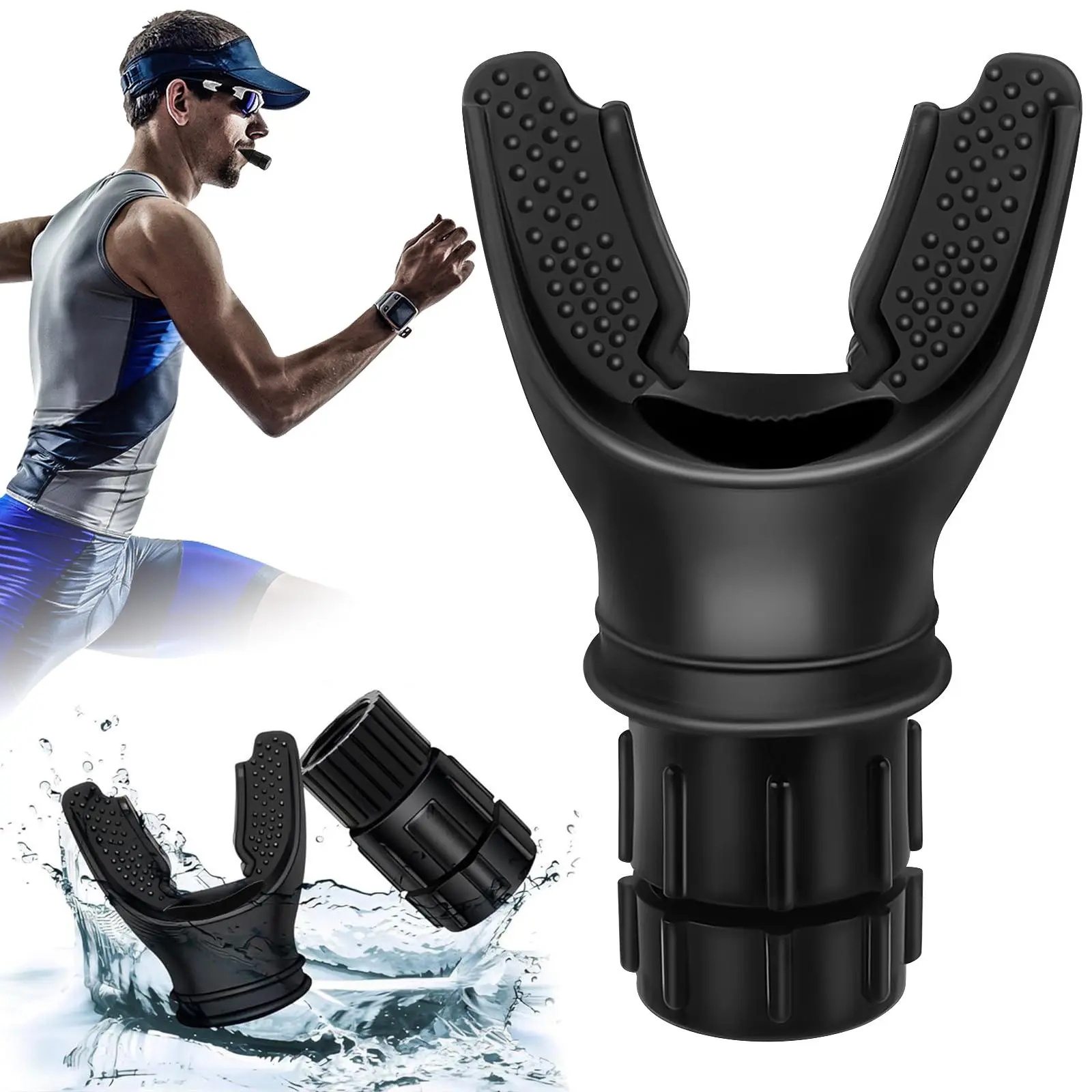 Breathing Trainer Lung Exerciser Device Adjustable Resistance Respiratory Muscle Trainer for Adults Improve Lung Capacity & Diaphragmatic Breathing Portable Inspiratory Muscle Trainer for Fitness Running & Endurance Training Workout Accessories