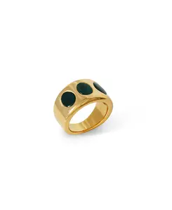Monochrome Wide Ring - Bloodstone