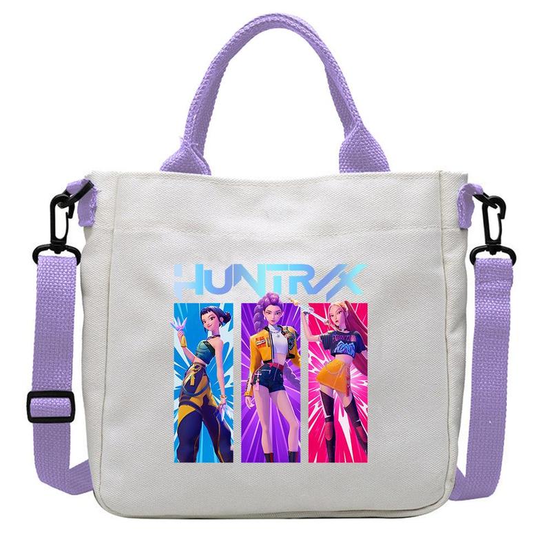 K-Pop Demon Hunter Shoulder Bag – Cute Cartoon Rumi, Mira & Zoey Print Crossbody Tote, Large Capacity Gift Bag