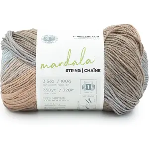 Mandala String, Fingering Yarn for Knitting and Crochet, Ballad, 1 Pack