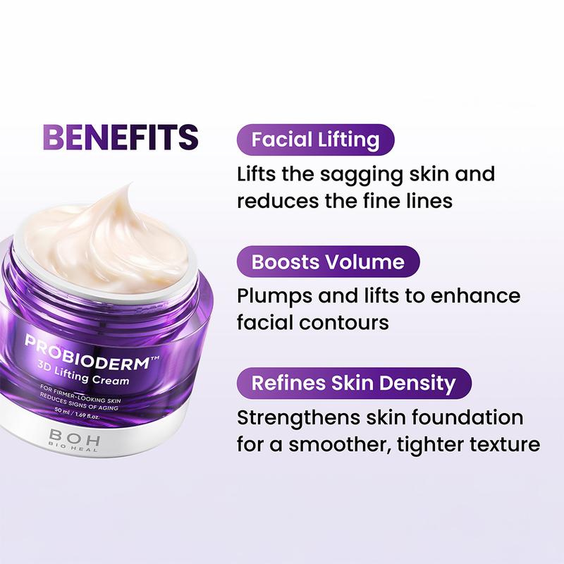 [BIOHEAL BOH Official] Probioderm 3D Lifting Cream Duo Pack | 2 Full Size Cream + 2 Pack of Mask | Firming & Anti-Aging Korean Skincare Routine Value Set | Peptide Face Cream for Jawline Lift & Wrinkle Daily Care Restore