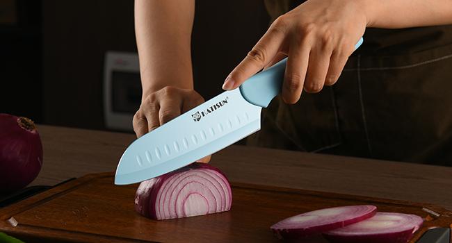 14 Pieces Blue Kitchen Knife Block Set , Anti-Rust Color Titanium Coated Carbon Steel, 12 Knives with Kitchen Shears and Block, Dishwasher Safe,TikTokShopBlackFriday