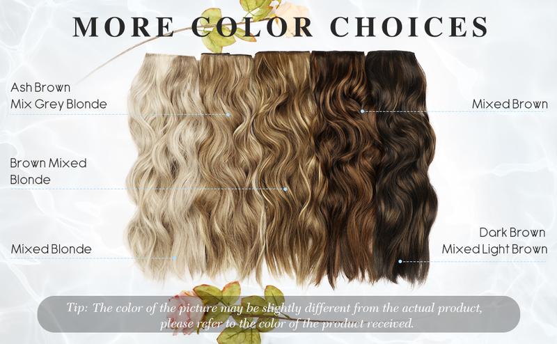 AISI HAIR Invisible Wire Hair Extensions with Transparent Wire clip in Hairpieces for Women Long Curly Wavy Flexible & Adjustable Synthetic Wiglets