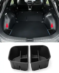 Canvcle Rear Trunk Organizer for Toyota Corolla Cross Accessories 2022-2025 (NOT for Corolla), Corolla Cross Trunk Side Pockets Waterproof Trunk Storage Bin Boxes (2PCS)