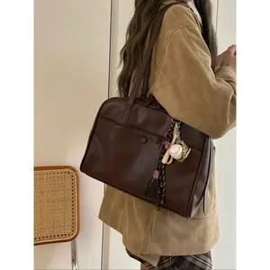 Korean Style New Pillow Bag, Vintage Shoulder Bag, Large Capacity Commuter Handbag, No Pendant Included, Perfect for Photography, Crossbody Tote Bag