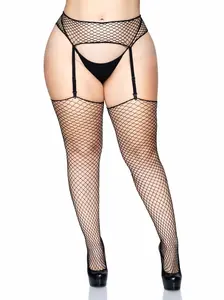 Leg avenue Celia Plus Fishnet Garter Belt and Stockings Set
